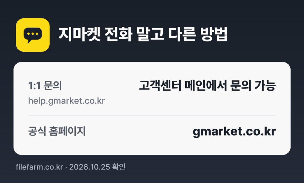 지마켓 전화 말고 다른 방법: 1:1 문의, 공식 홈페이지