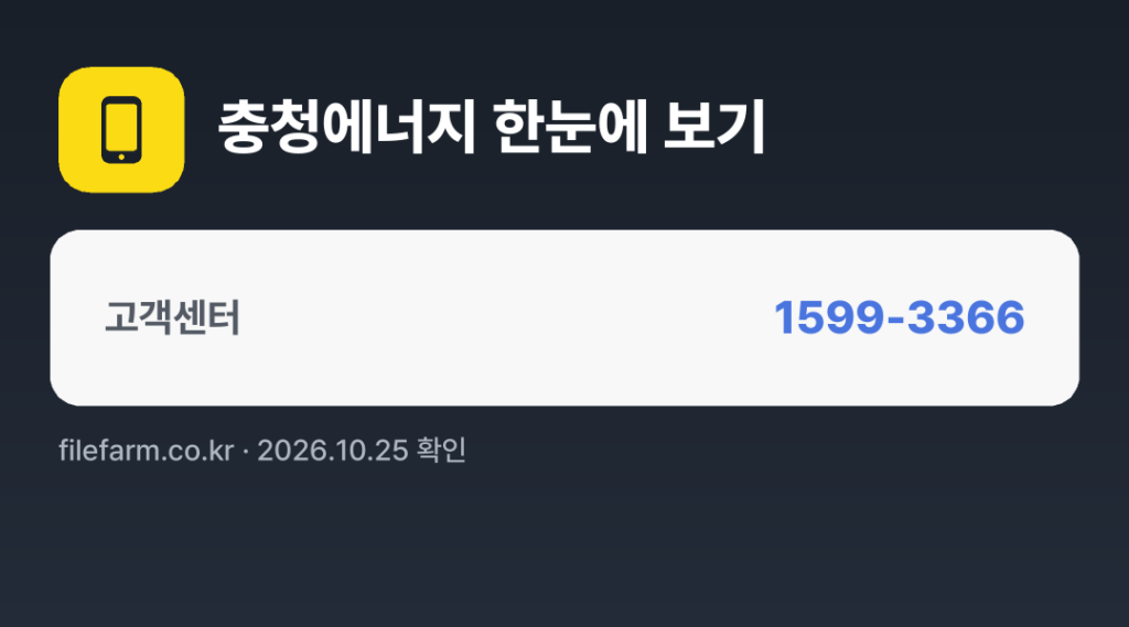 충청에너지 한눈에 보기: 1599-3366