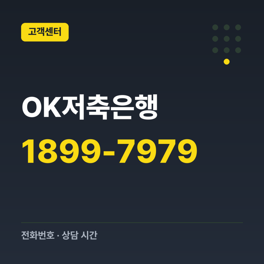 OK저축은행 대표번호 1899-7979