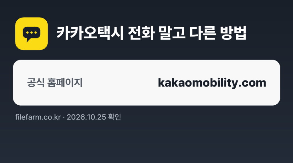 카카오택시 전화 말고 다른 방법: 공식 홈페이지