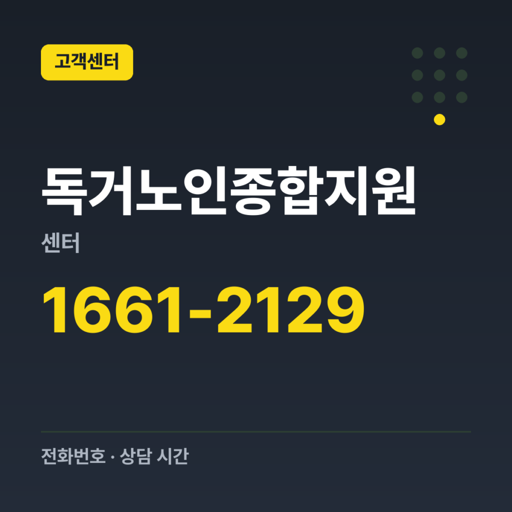 독거노인종합지원센터 대표번호 1661-2129