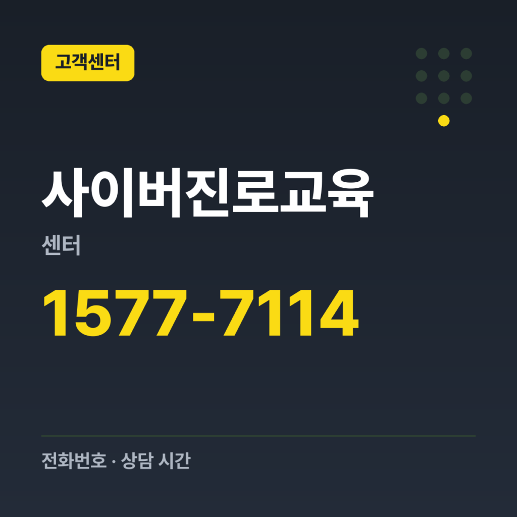 사이버진로교육센터 문의 전화 1577-7114