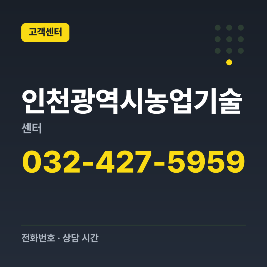 인천광역시농업기술센터 대표번호 032-427-5959