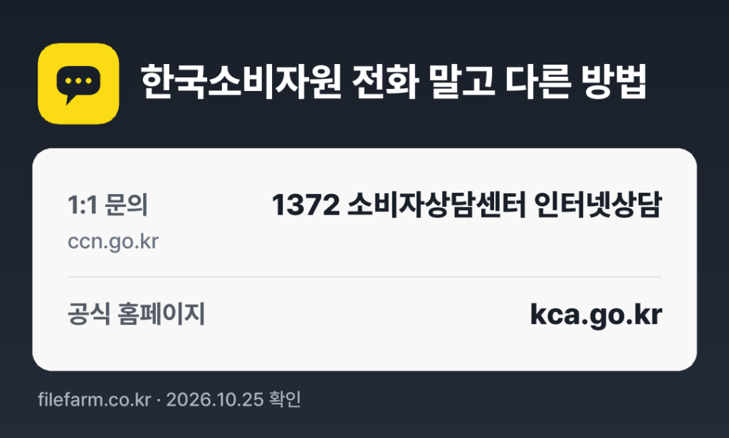 한국소비자원 전화 말고 다른 방법: 1:1 문의, 공식 홈페이지