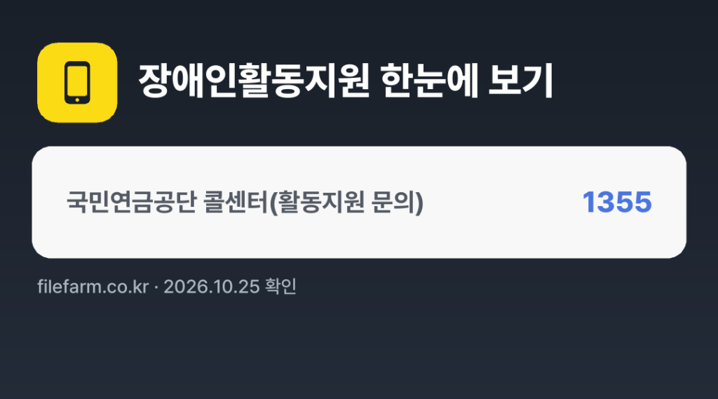 장애인활동지원 한눈에 보기: 1355