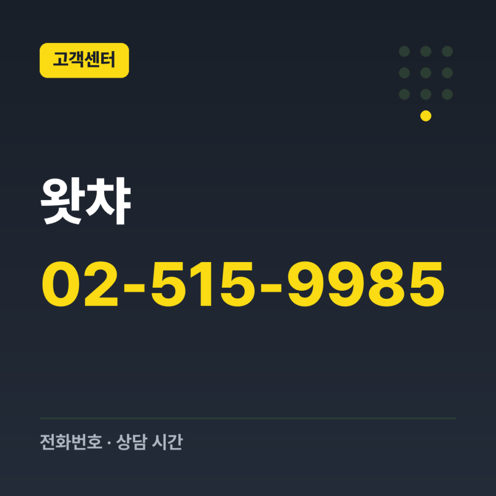 왓챠 고객센터(이용 및 결제 문의) 02-515-9985
